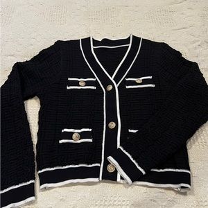 Black Cardigan with golden button
